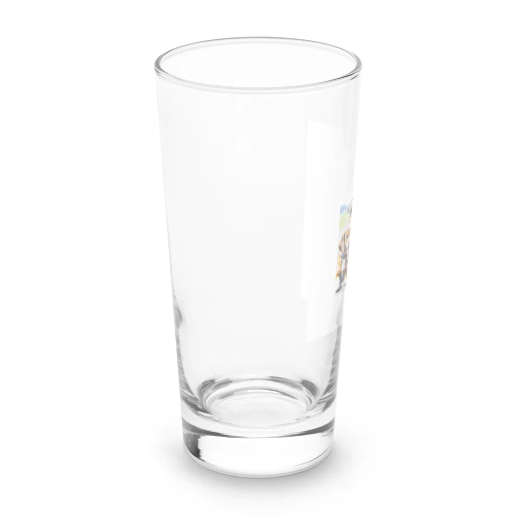 テルのビジネス大学のショップの可愛い犬と少女 Long Sized Water Glass :left