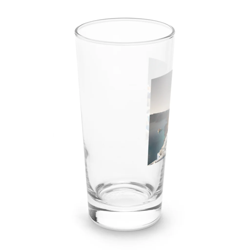 manopinoのおしゃれな街！サントリーニ島 Long Sized Water Glass :left