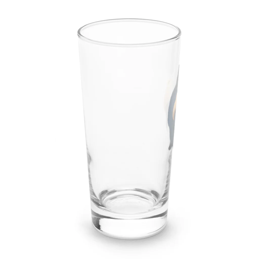 ソヒのショップの帽子を被った黒猫 Long Sized Water Glass :left