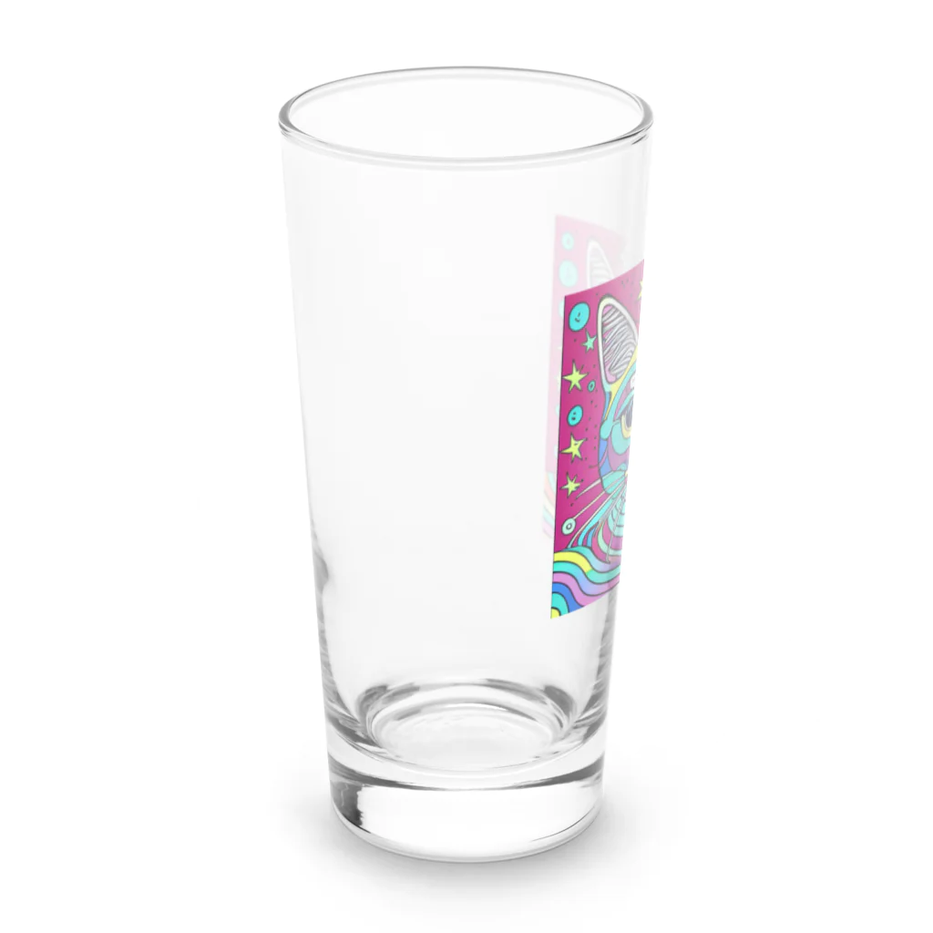 BROWN_BROSのサイケデリックな猫 Long Sized Water Glass :left