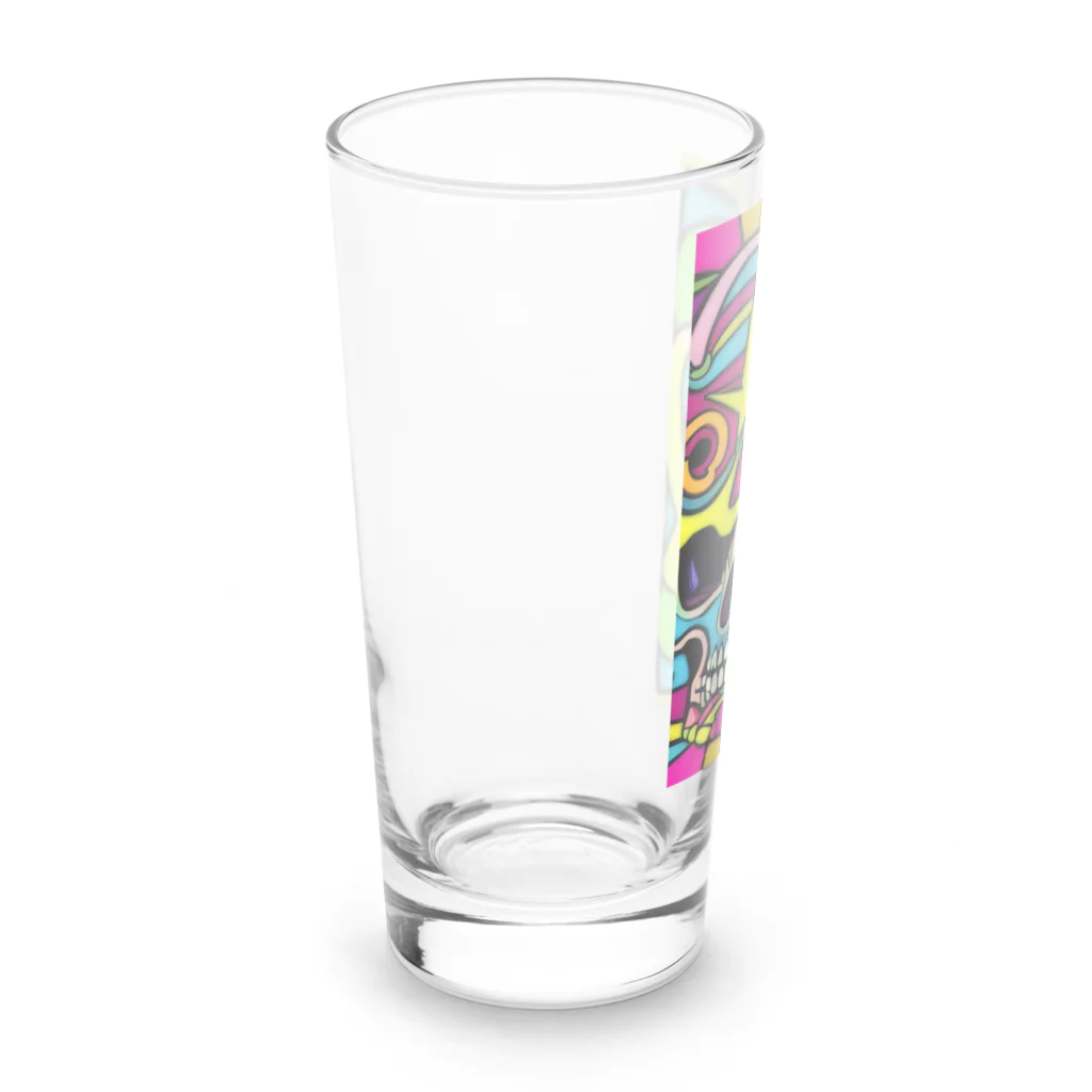 jack_and_beanのヘビーメタルでロックなスカル Long Sized Water Glass :left