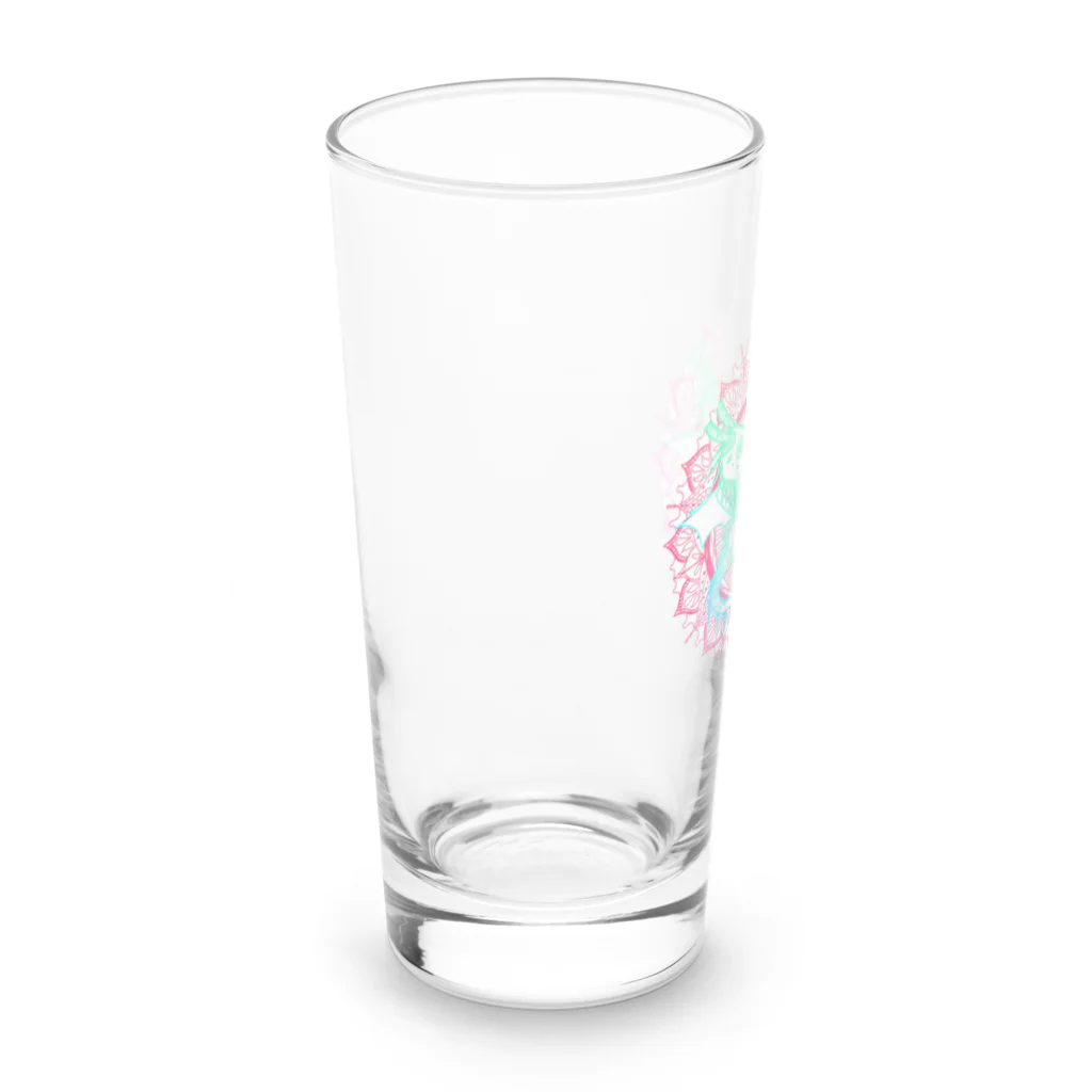 ﾈﾓﾌｨﾗのタツノオトシゴ 曼荼羅 白 Long Sized Water Glass :left