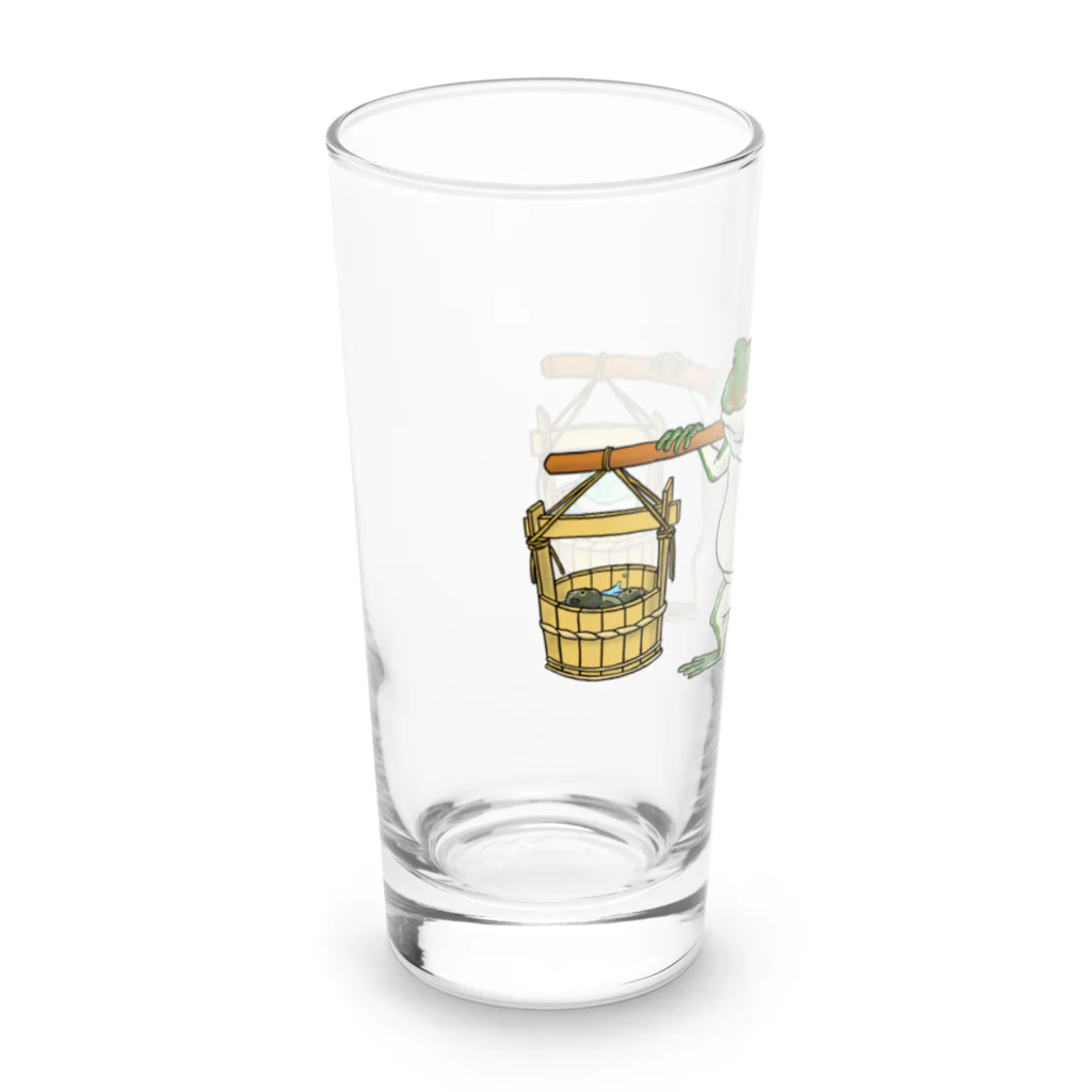 N谷スタジオのツノガエルの親子えっさほいさ Long Sized Water Glass :left