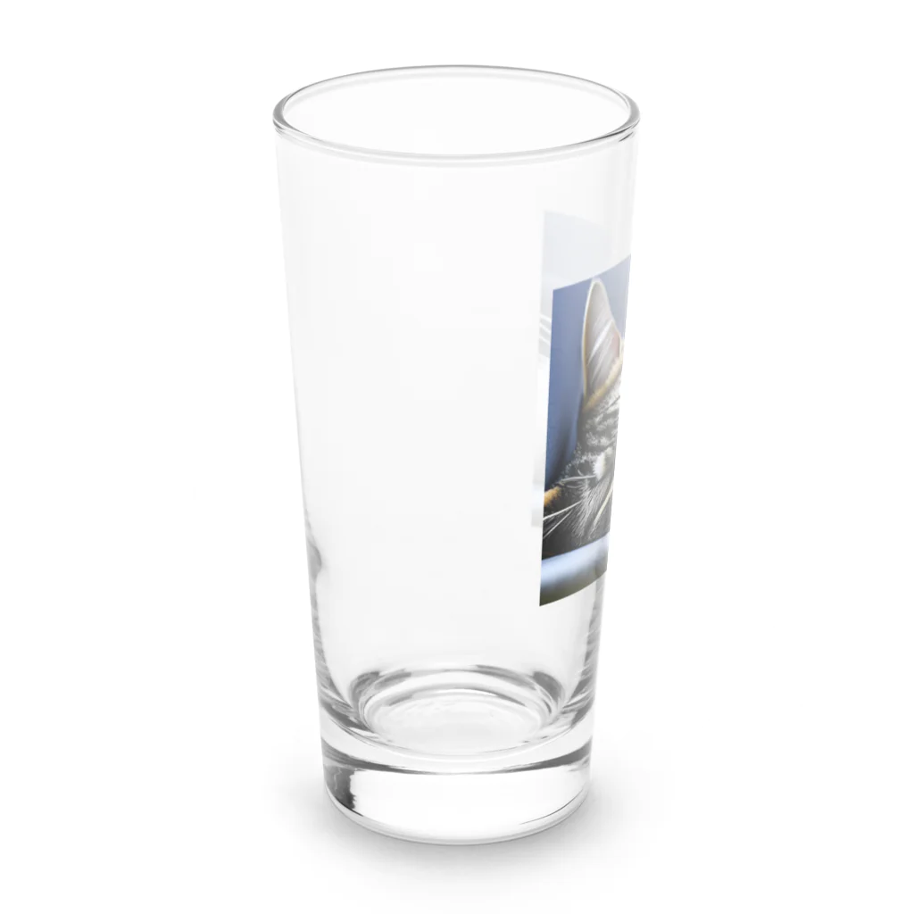 HYUGOの寝顔ドアップのキュートな猫 Long Sized Water Glass :left