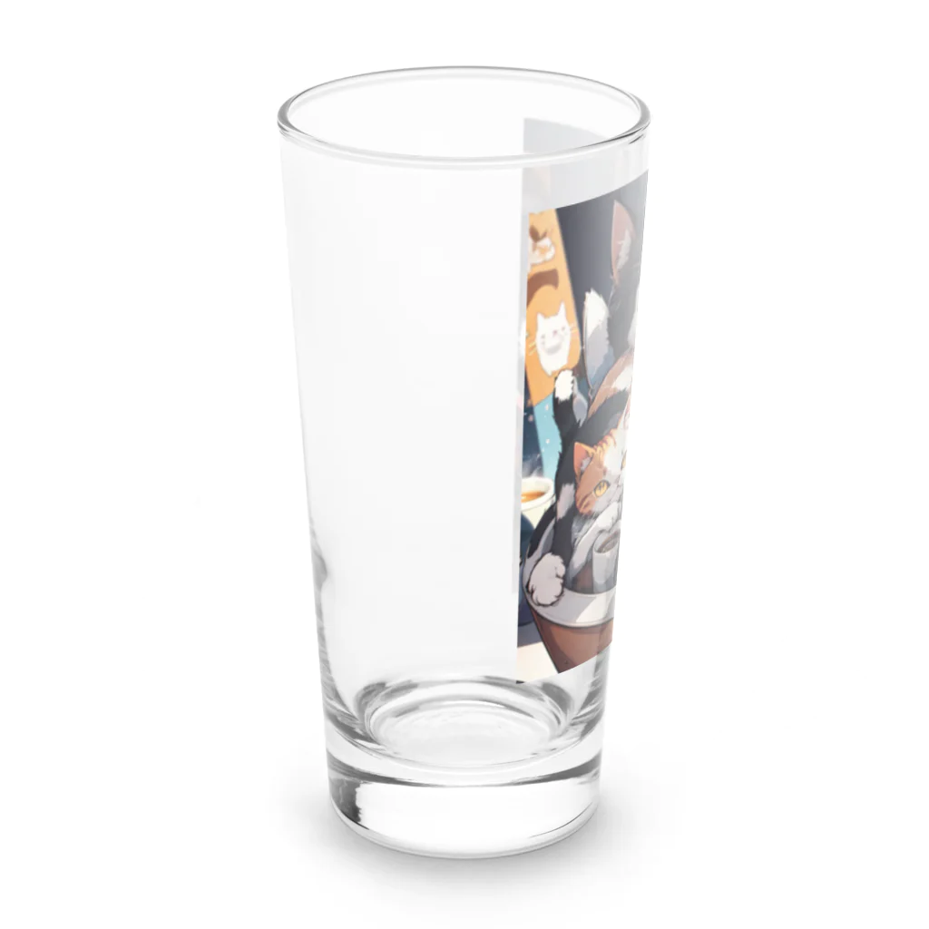 のぶっちAI生成師(💙,❤️)のカップにゃんちゃん Long Sized Water Glass :left