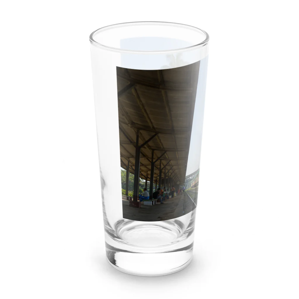 Second_Life_of_Railwaysの元JR東海のキハ40系がミャンマー国鉄の鉄道駅のホームで小休止 Long Sized Water Glass :left