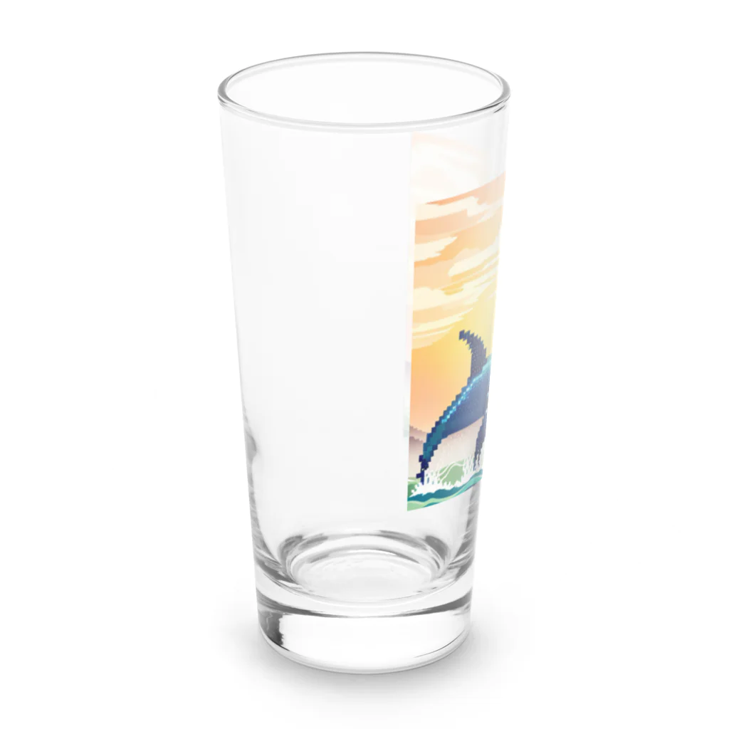 街の雑貨屋さんのドット絵キュートホエールコレクション Long Sized Water Glass :left