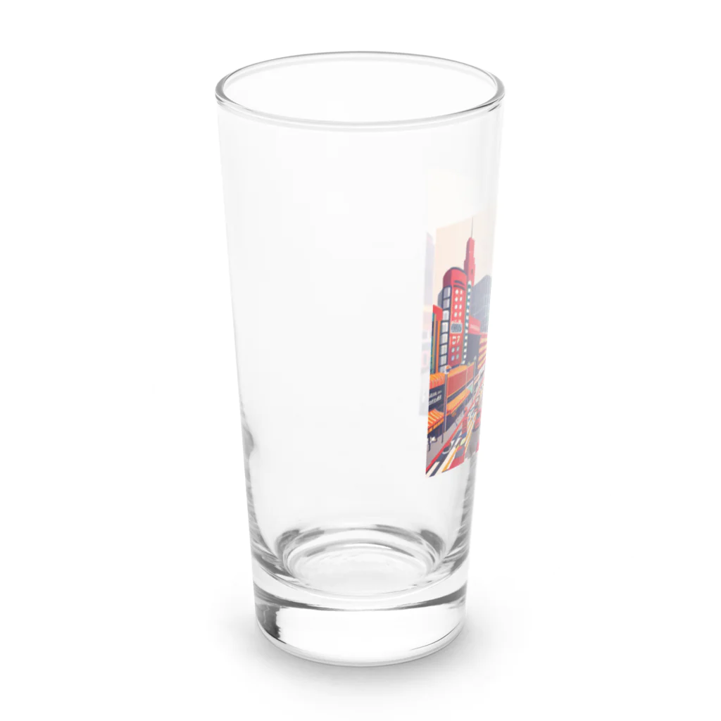 shibasannの日本の都会の街並みのイラスト Long Sized Water Glass :left