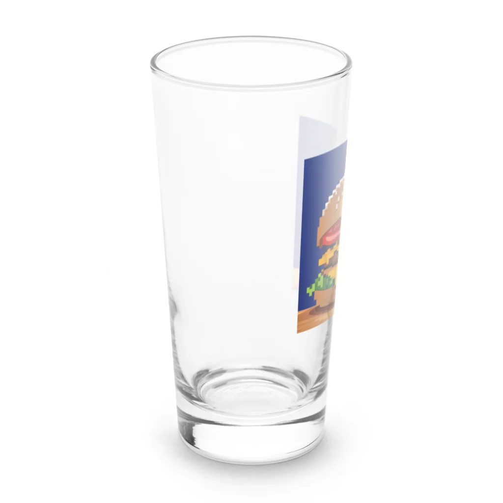 ダブル15のドット柄ビッグなチーズバーガー Long Sized Water Glass :left