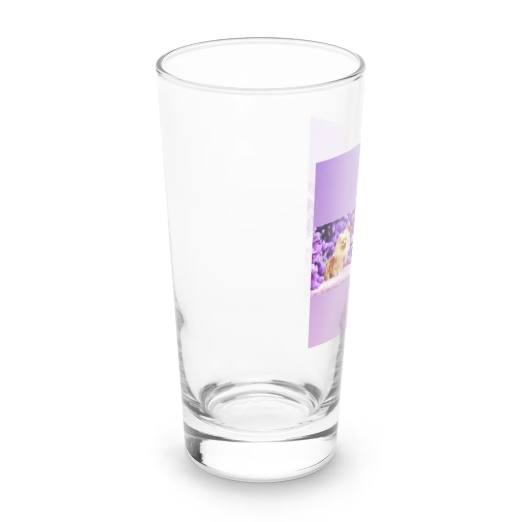 3pomeranian-leo-house　グッズショップのGothic & Lolita  ポメラニアン　紫　 Long Sized Water Glass :left