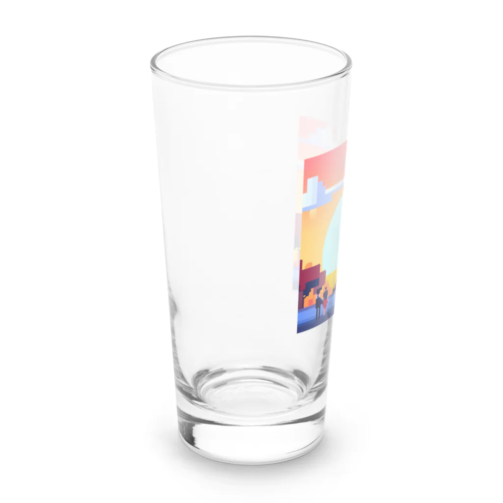 shibasannのフランスの風景のピクセルアート Long Sized Water Glass :left