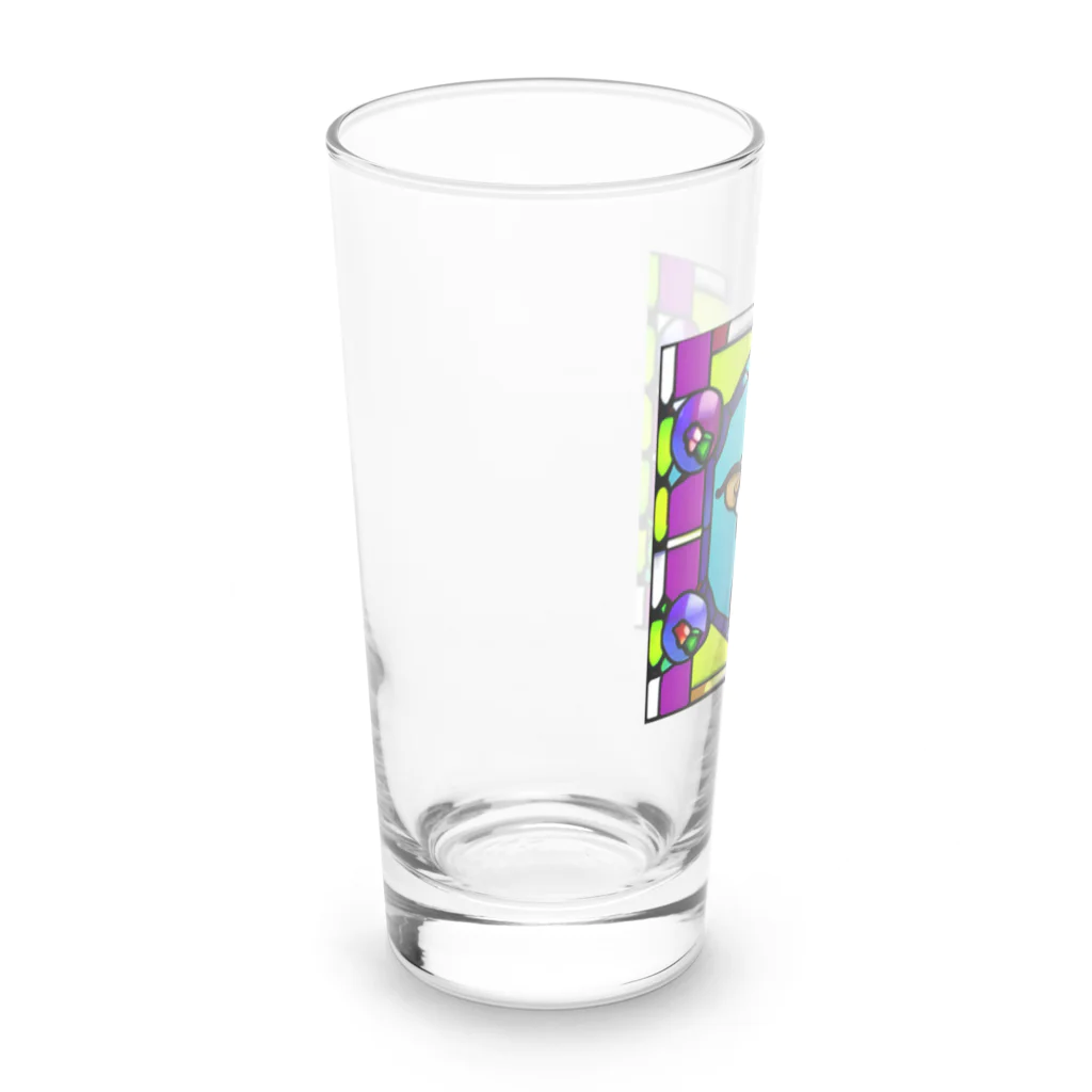 チワワ愛好家ショップのステンドグラスアートの中で息づくチワワの可愛さ Long Sized Water Glass :left