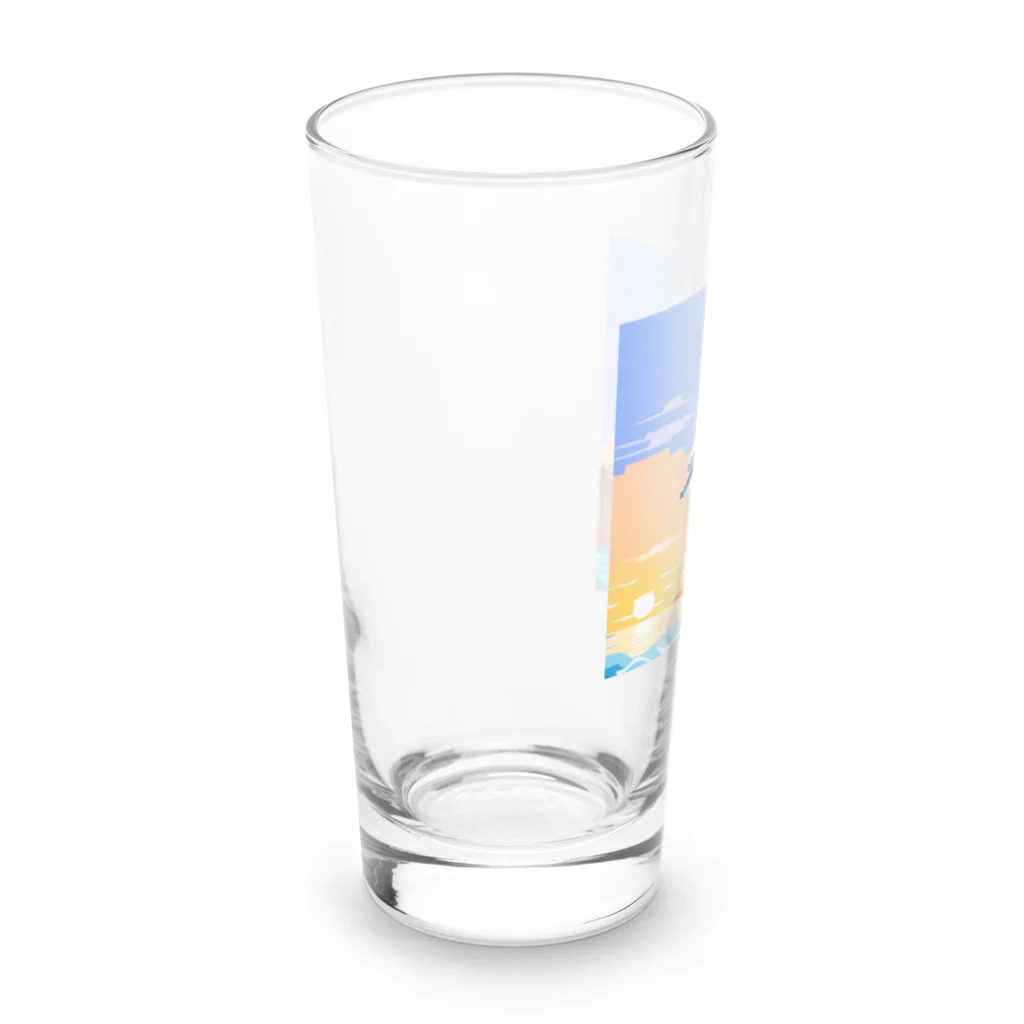 kein-keinのドット絵のイルカ Long Sized Water Glass :left