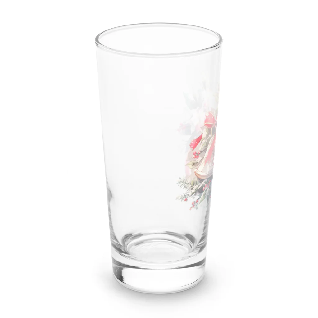 Stellaの水彩画タッチの幸せな音色を奏でるクリスマスベル Long Sized Water Glass :left