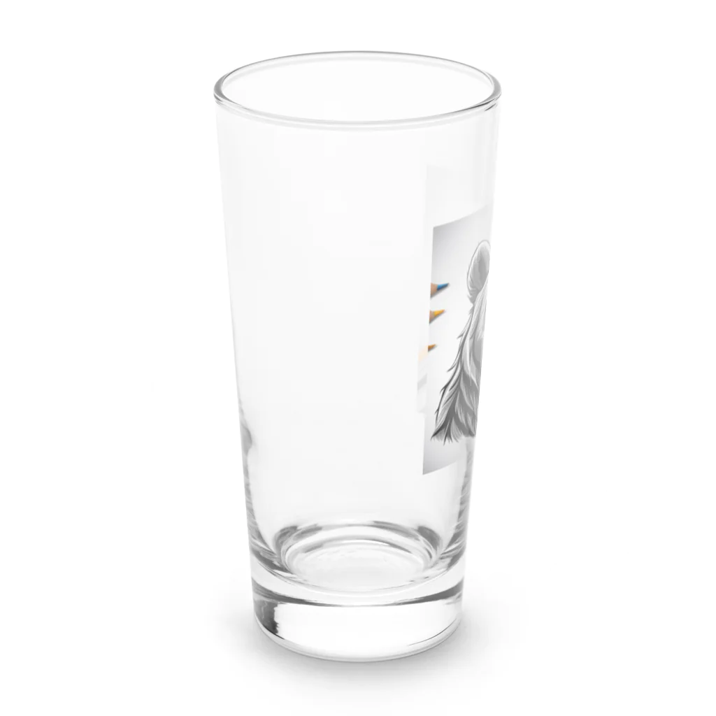 Toro Rosso Shopのえんぴつ絵の熊のグッツ Long Sized Water Glass :left