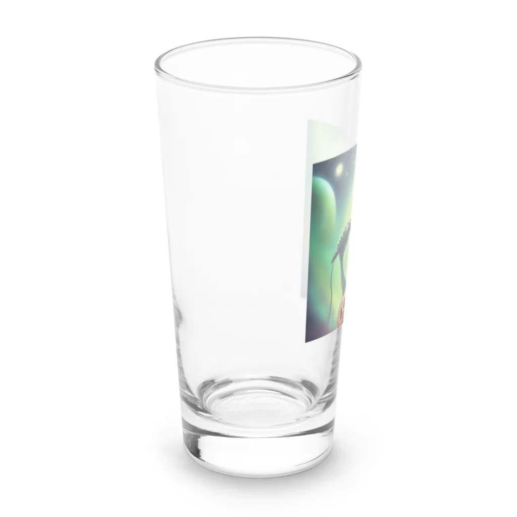 mamikoのお店のおもしろ歌う宇宙人 Long Sized Water Glass :left