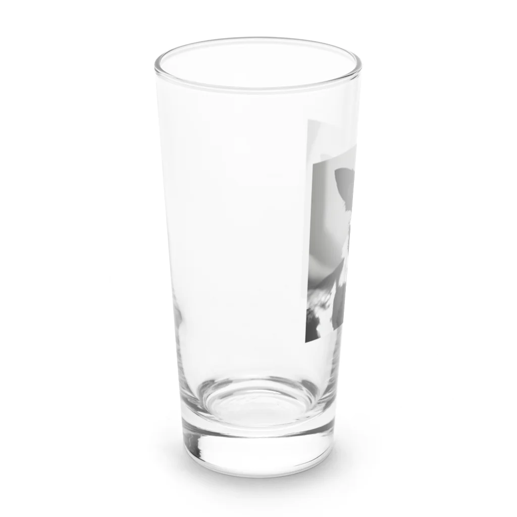 チワワ愛好家ショップのモノクローム・カノン：チワワのスタイル Long Sized Water Glass :left