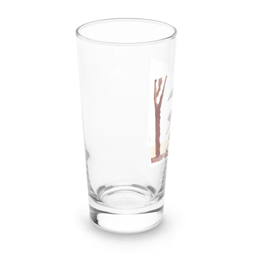 ワクワクショップ の雨降り散歩 イラスト Long Sized Water Glass :left