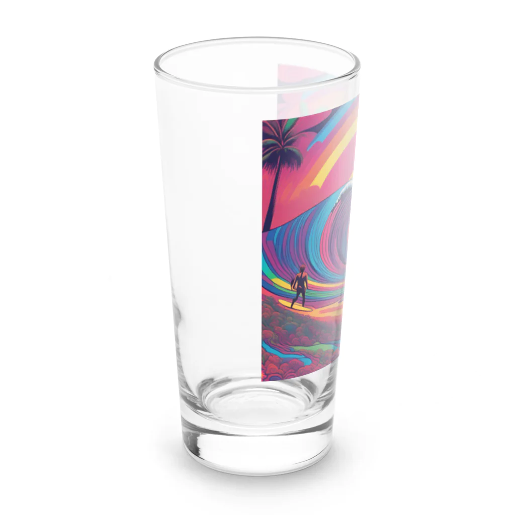 Sea Side TropicalのTropical Beach Surfer Art Long Sized Water Glass :left