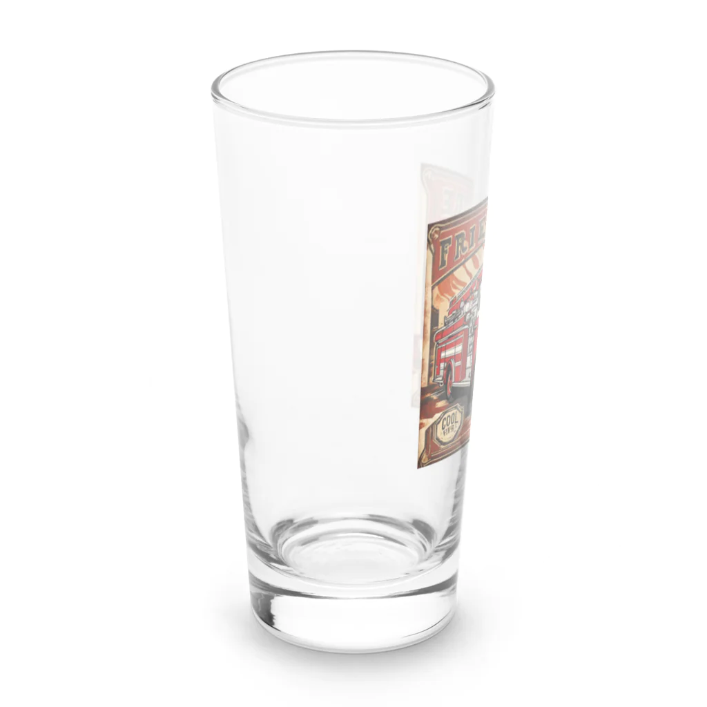 ビッグスマイルライフの消防車　cool Long Sized Water Glass :left