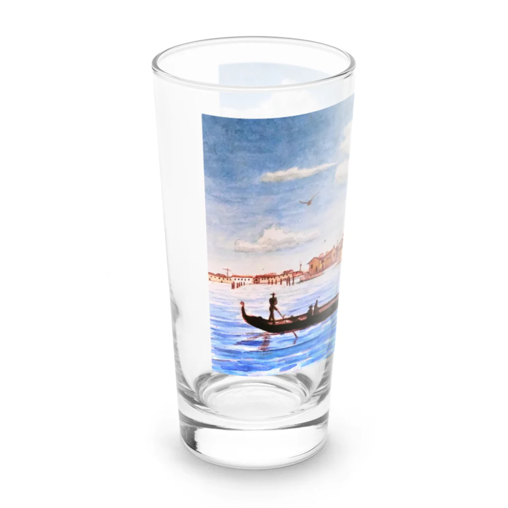 がぶちゃんのベネチア　ゴンドラの風景 Long Sized Water Glass :left