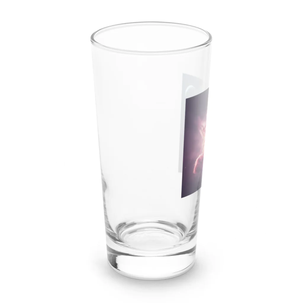 ワンダーワールド・ワンストップの宇宙の中でピンク色の煙を放ち爆発するサッカーボール③ Long Sized Water Glass :left