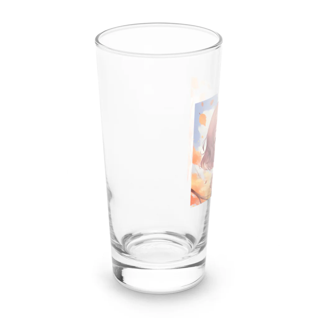 ぶーたんの紅葉の中で輝く彼女 Long Sized Water Glass :left