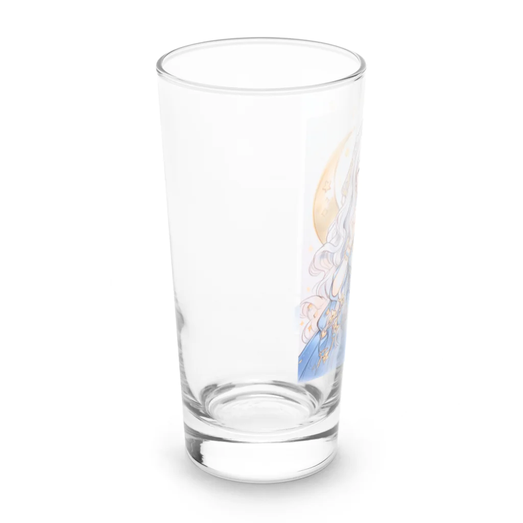 xxIPPOxxの月の光のように輝く銀髪の妖精の王女 Long Sized Water Glass :left