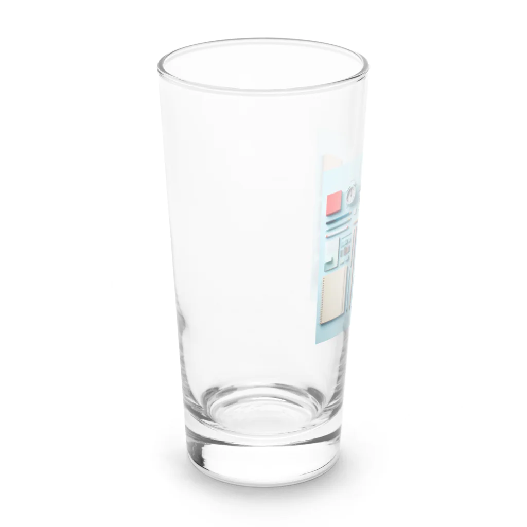 Lock-onの文房具大好き❤青色03 Long Sized Water Glass :left