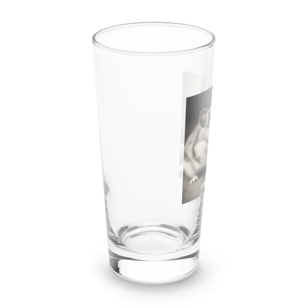 Catharinesのハムちゃんのもぐもぐタイム【動物画像クラシックシリーズ】 Long Sized Water Glass :left