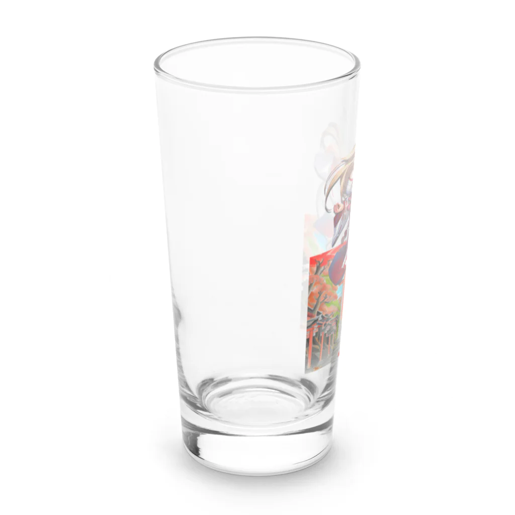 KAZAHANAのキツネっ娘ジャンプ‼-巫女巫女編- Long Sized Water Glass :left