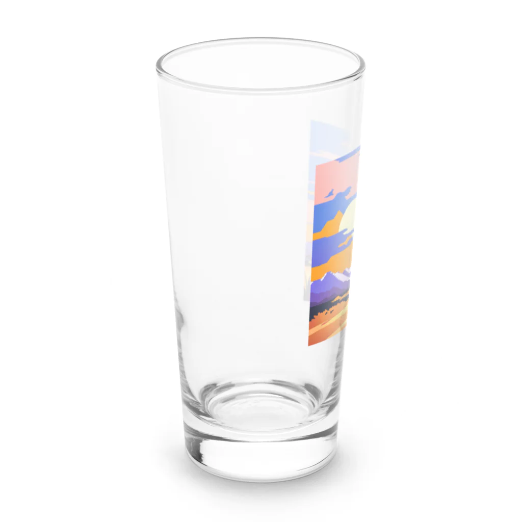 フリーダムの勇ましいライオン　ピクセルアート Long Sized Water Glass :left