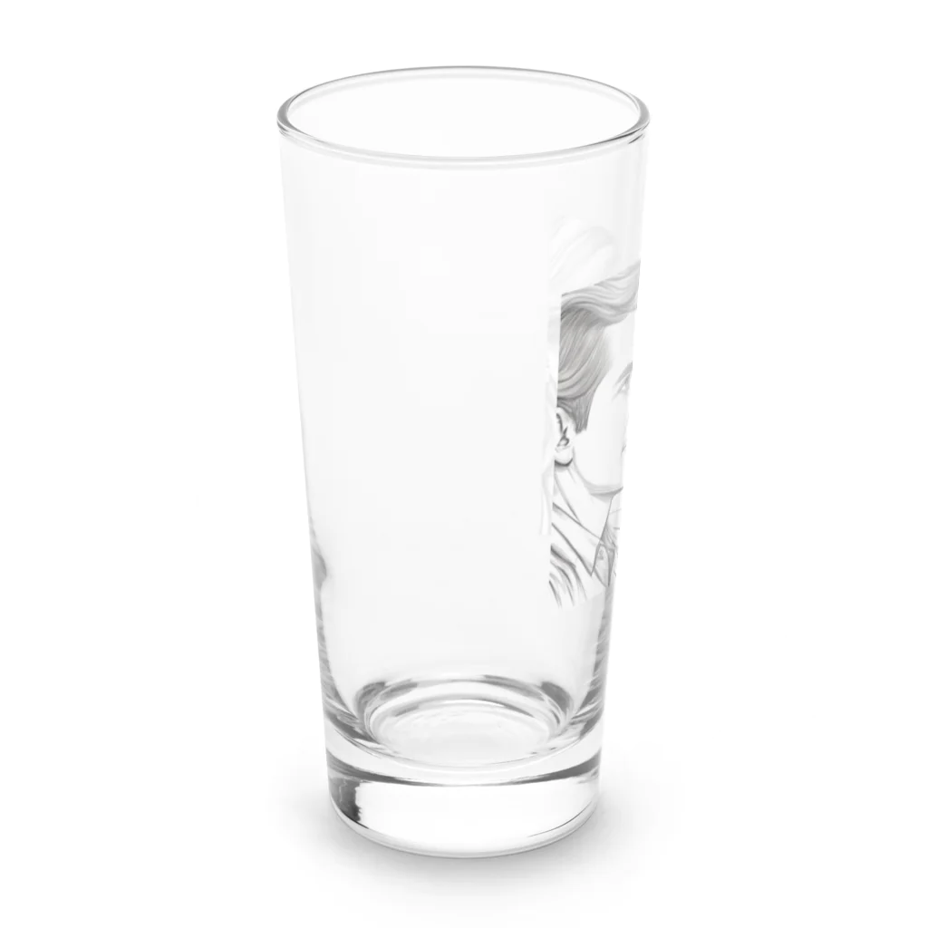 moribouの相手の話に耳を傾ける女性のアートグッズ Long Sized Water Glass :left