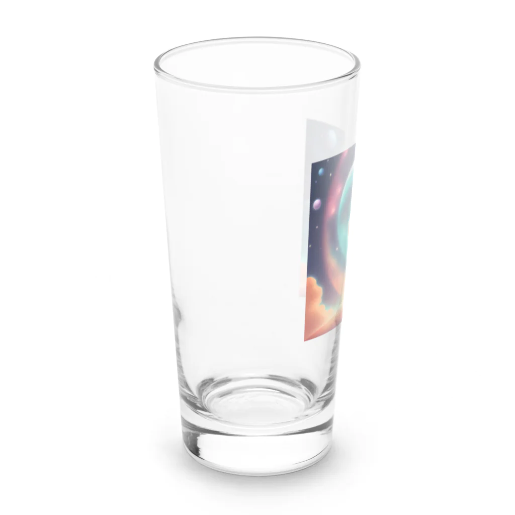 renkanの宇宙に居る猫のイラストグッズ Long Sized Water Glass :left