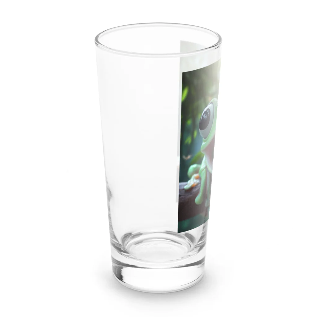 ワンダーワールド・ワンストップのリアルでユニークな笑っているカエル Long Sized Water Glass :left