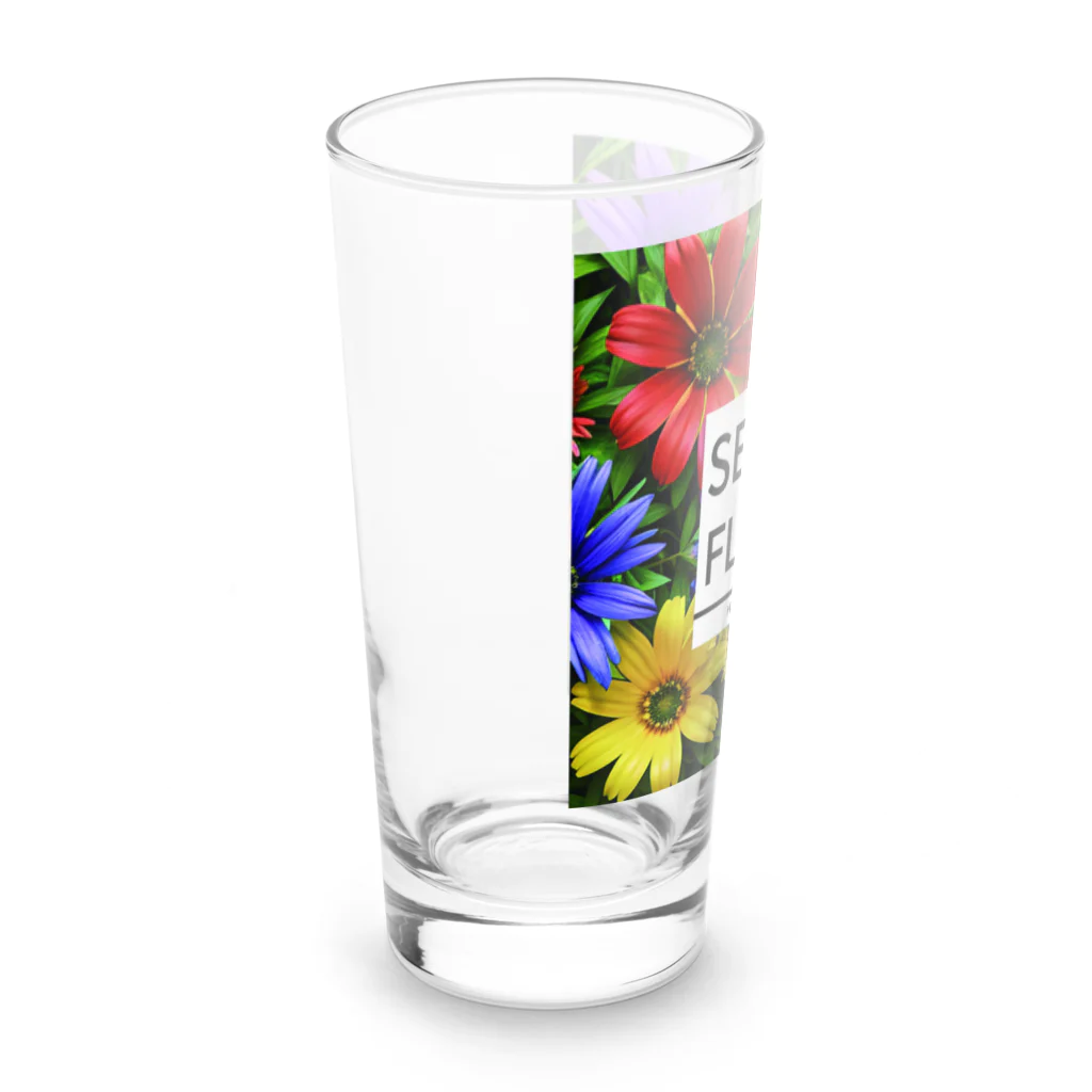 HirockDesignJapanの秋がテーマのコスモスなどの花柄デザイン Long Sized Water Glass :left