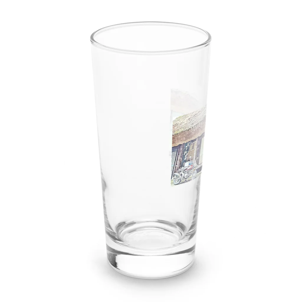 てんてけてんのバイクに威嚇する男 Long Sized Water Glass :left