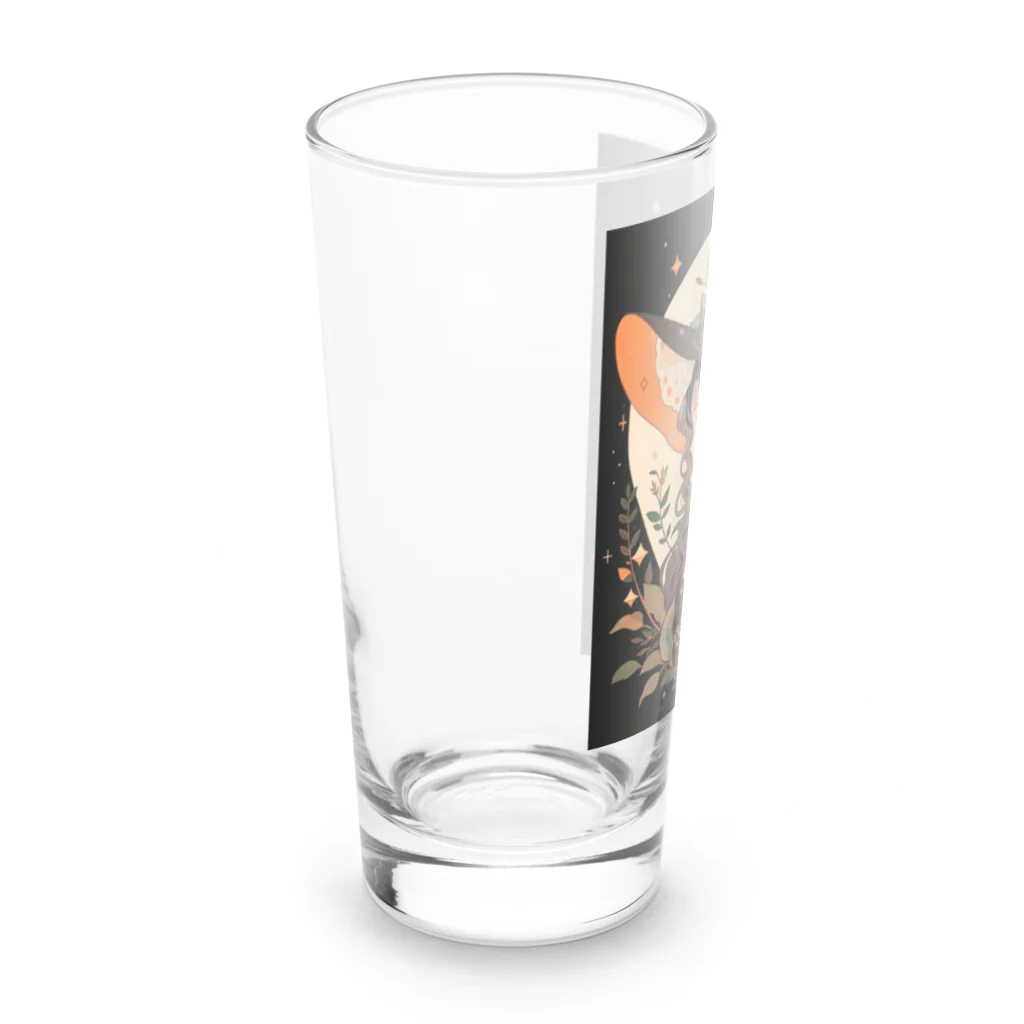 AIと愛とARTのSHOPのハロウィンの魔女 Long Sized Water Glass :left