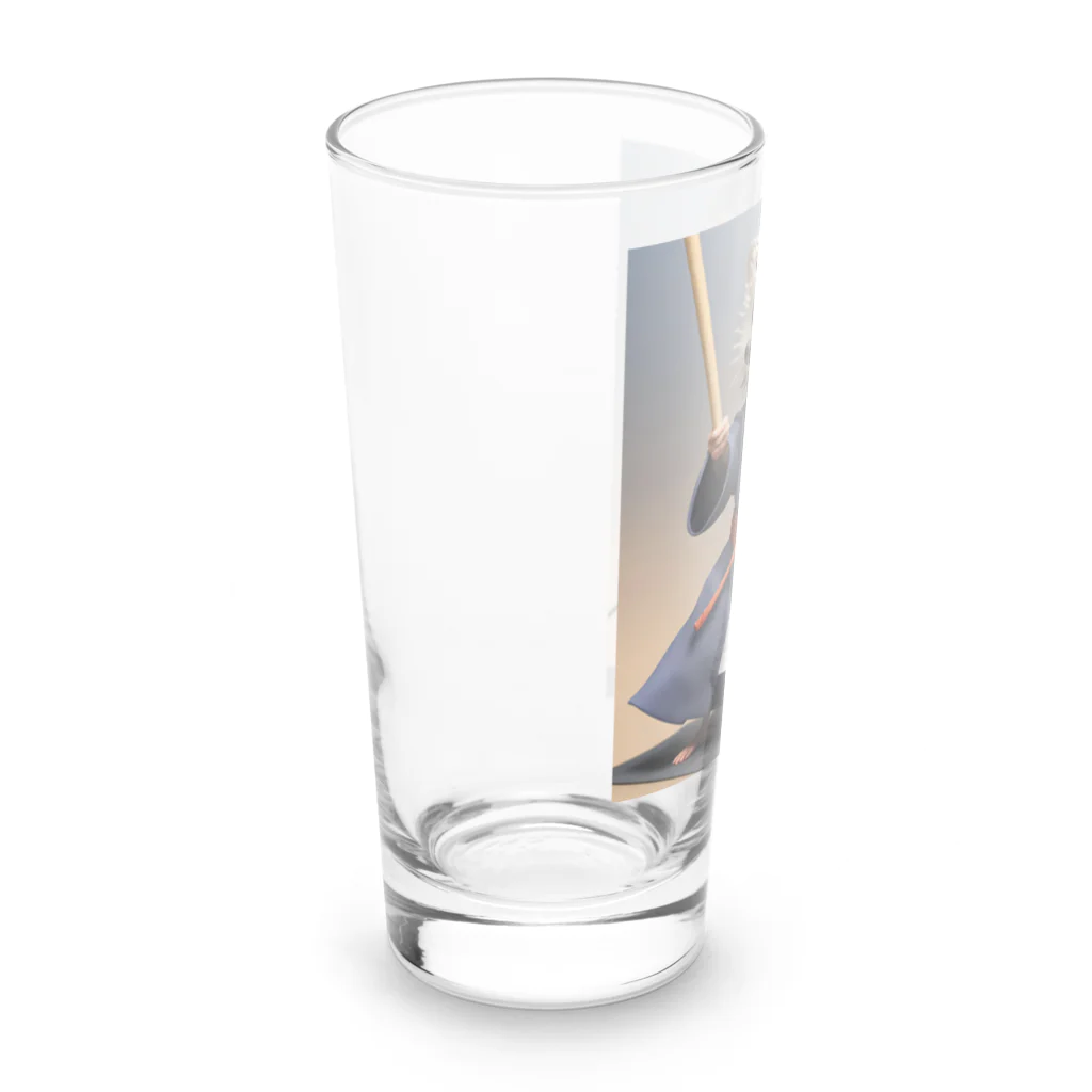 ワンダーワールド・ワンストップの和服を着たかわいいハリネズミ② Long Sized Water Glass :left