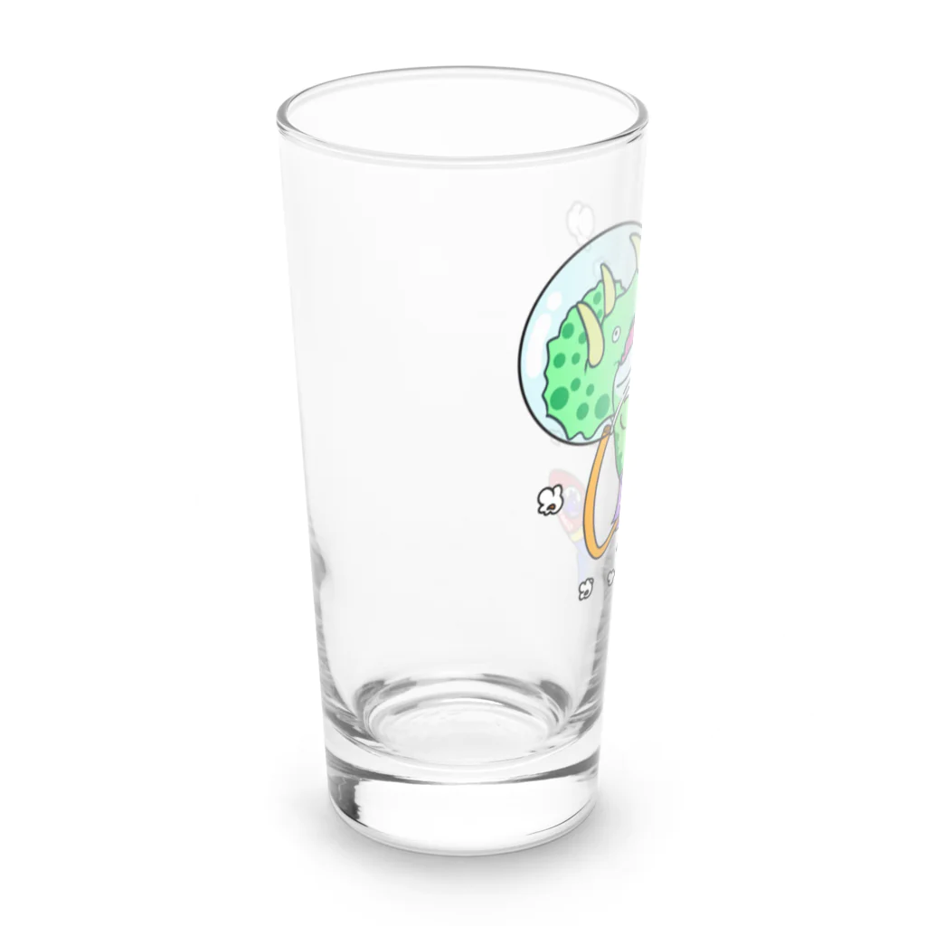 DinoPolkaのスペース恐竜ぽっぷらこーん Long Sized Water Glass :left