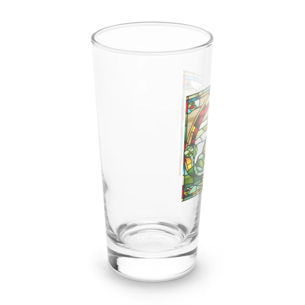 ショップ®️_生き物大好きのステンドグラス風カエル Long Sized Water Glass :left