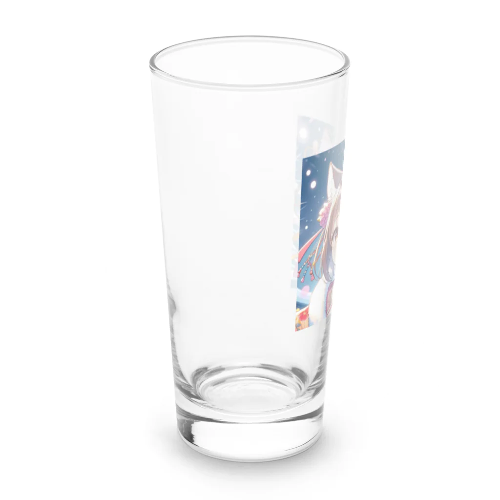 Happy Hub"（ハッピー・ハブ）の猫ギャル振り袖 Long Sized Water Glass :left