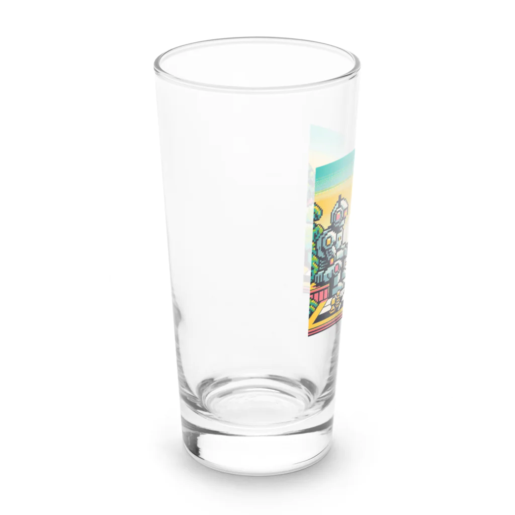 ワワジジドットクラブのドットロボットと恐竜のチェスゲームA Long Sized Water Glass :left