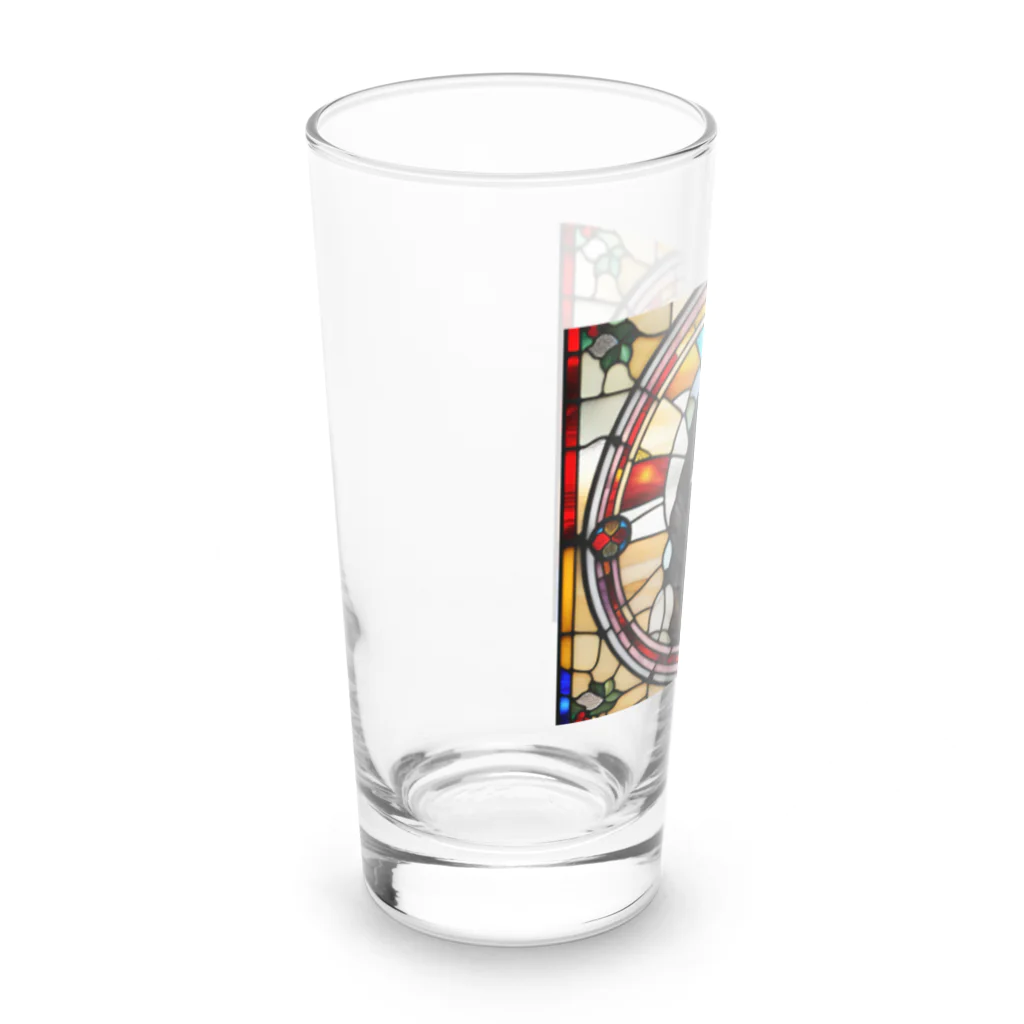 coron72のステンドグラス【黒髪女子】 Long Sized Water Glass :left