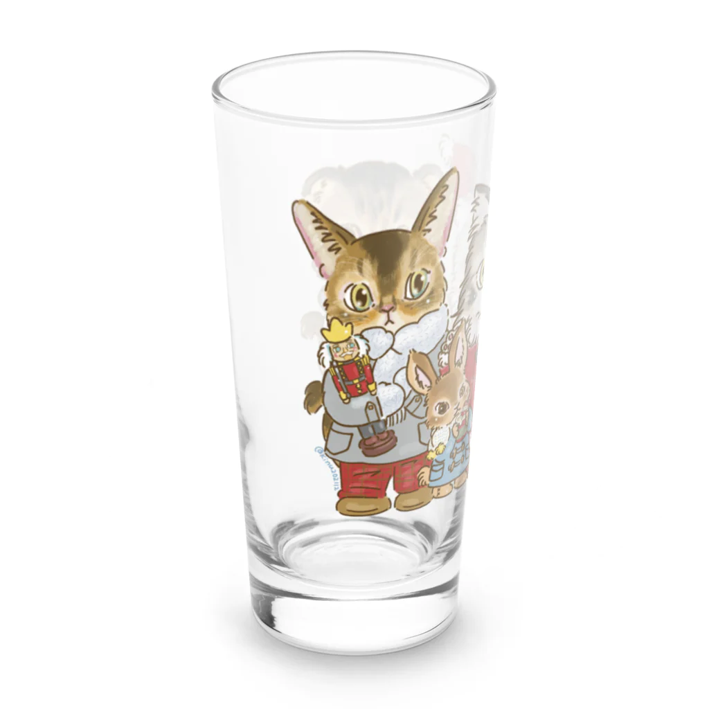 猫のきぬくんのお店のハウルくん一家　クリスマスツアー Long Sized Water Glass :left