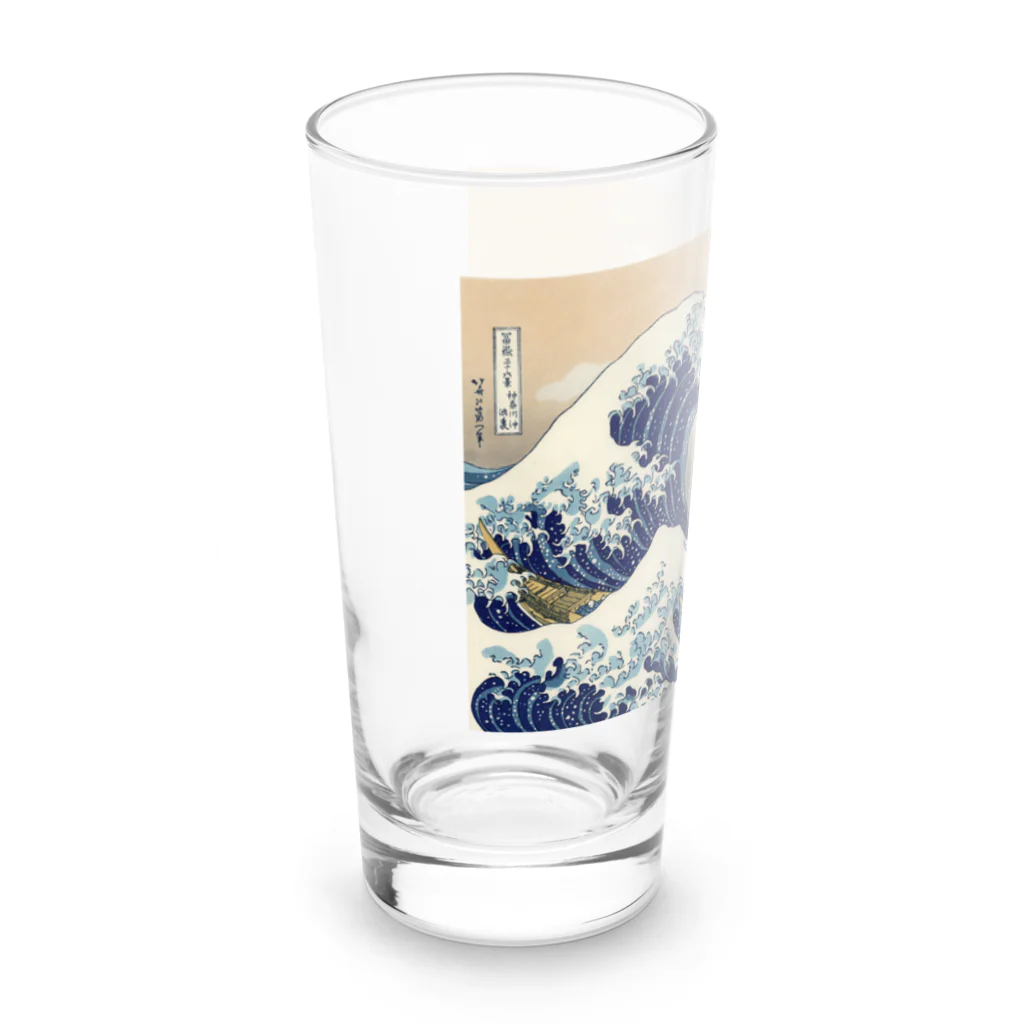 浮世絵屋の北斎「富嶽三十六景①　神奈川沖浪裏」葛飾北斎の浮世絵 Long Sized Water Glass :left