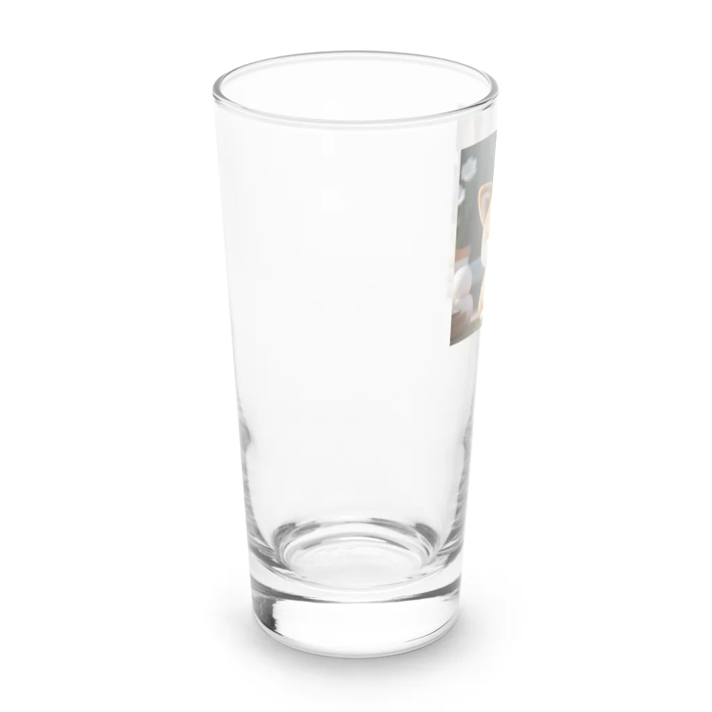 dcgnori／ワンコ画像のうるうる瞳のオムスビ顔の三角芝ちゃん Long Sized Water Glass :left