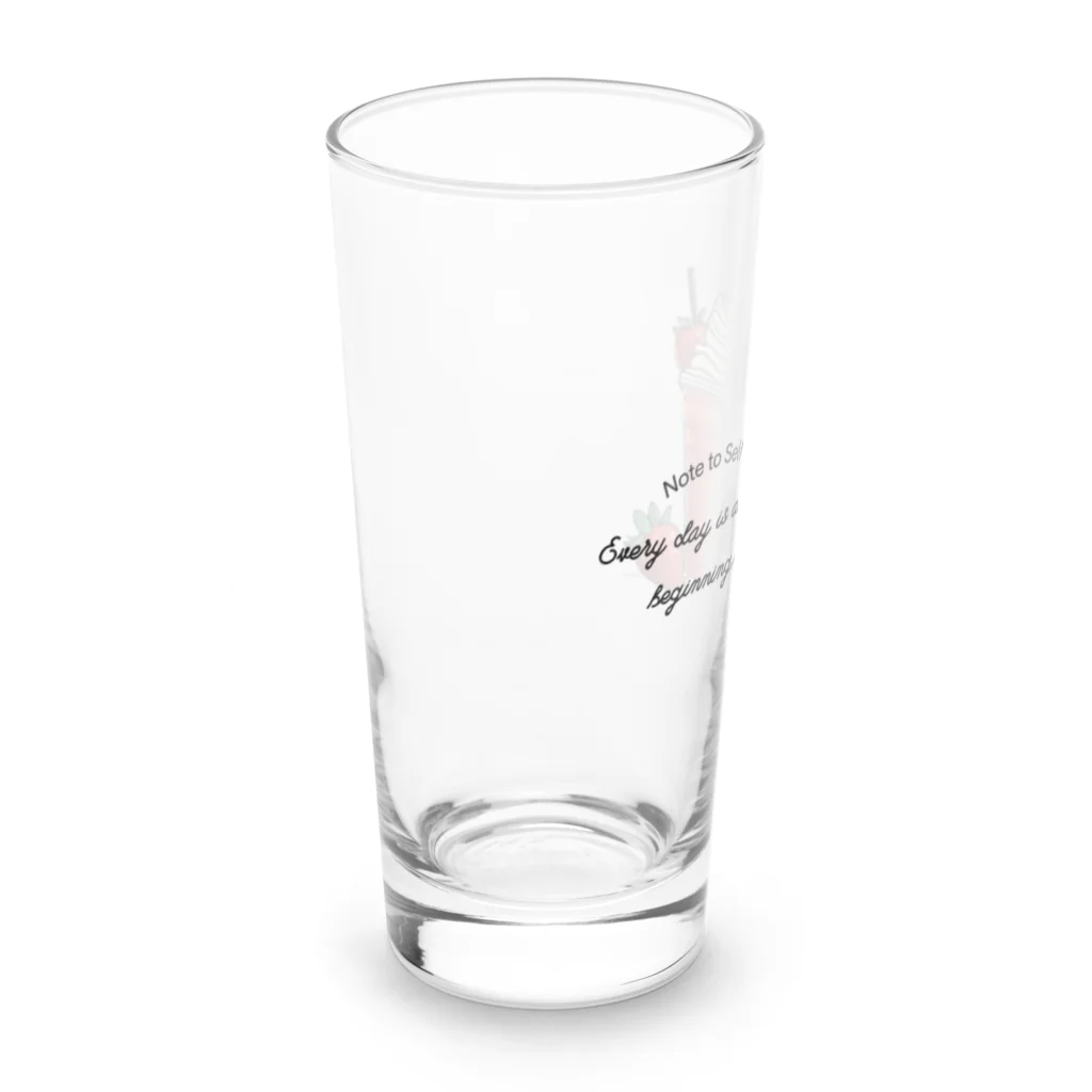 Love and peace to allのストロベリーフラペチーノとメッセージ Long Sized Water Glass :left