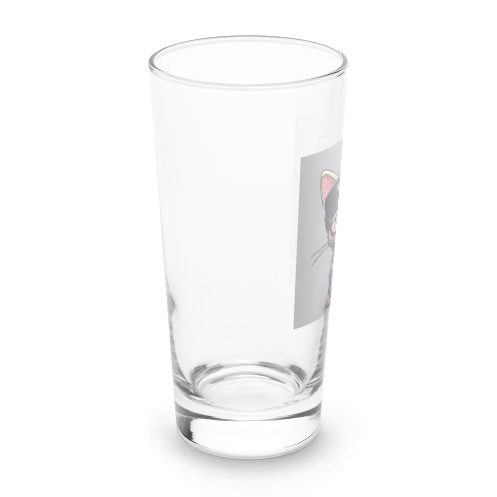 非常口社長のヒップホップ猫 Long Sized Water Glass :left