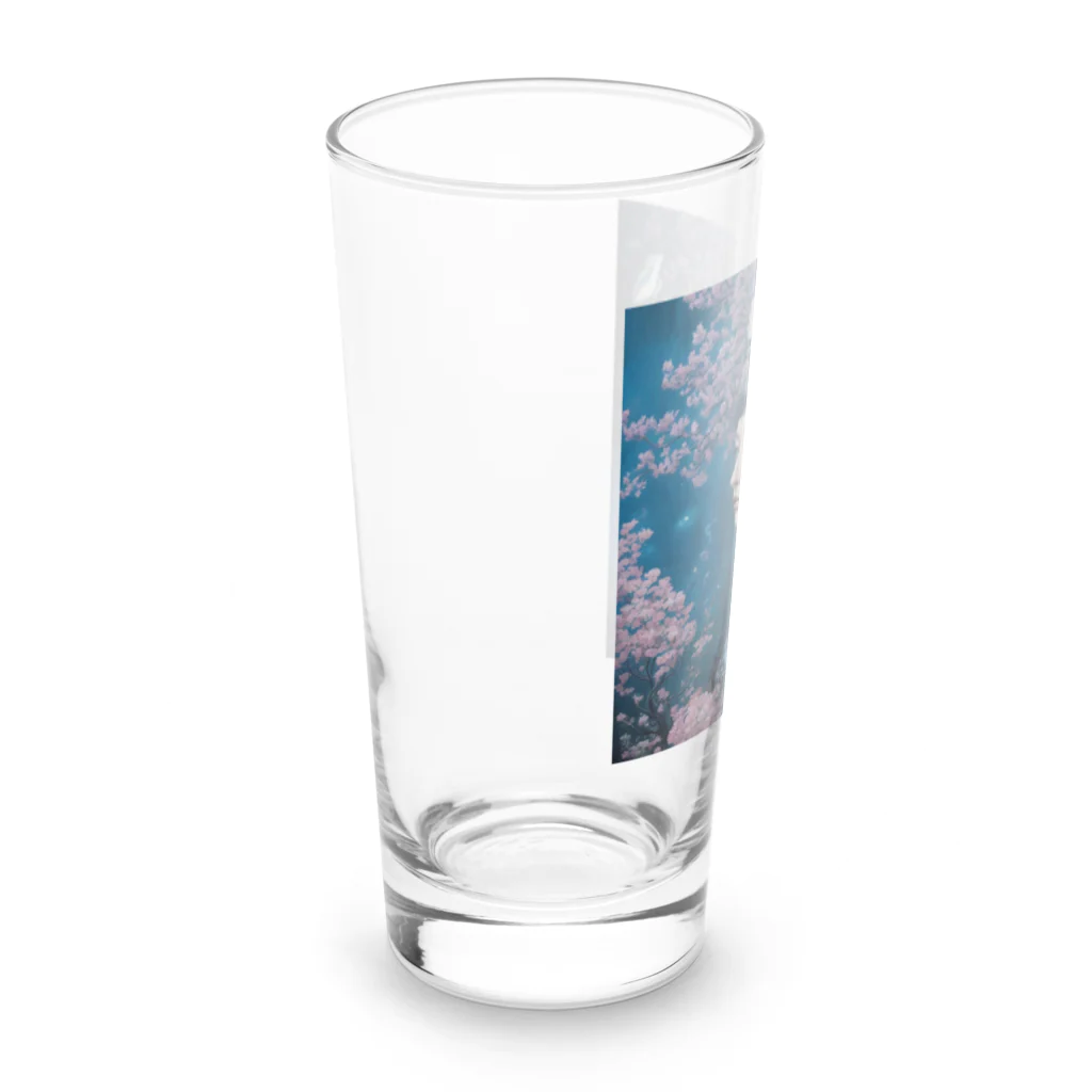 ZZRR12の「夜桜の幻想：桜の精霊」 - "Night Sakura Fantasia: Spirit of the Cherry Blossom" Long Sized Water Glass :left